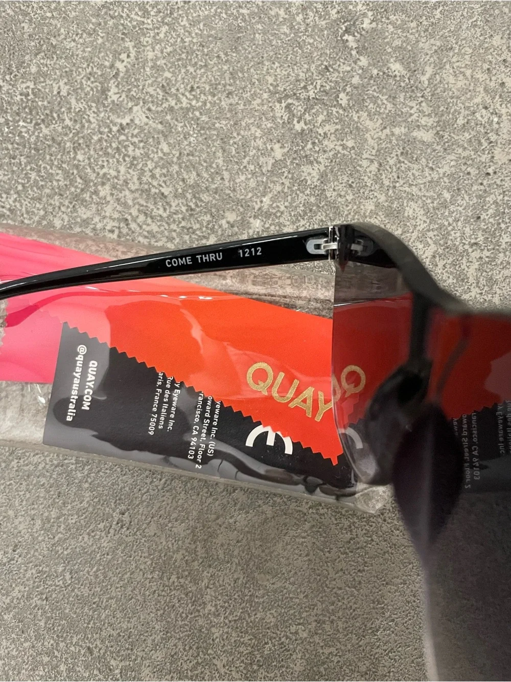 Quay Australia Come Thru Cat-Eye Sunglasses Black Ombre Lenses